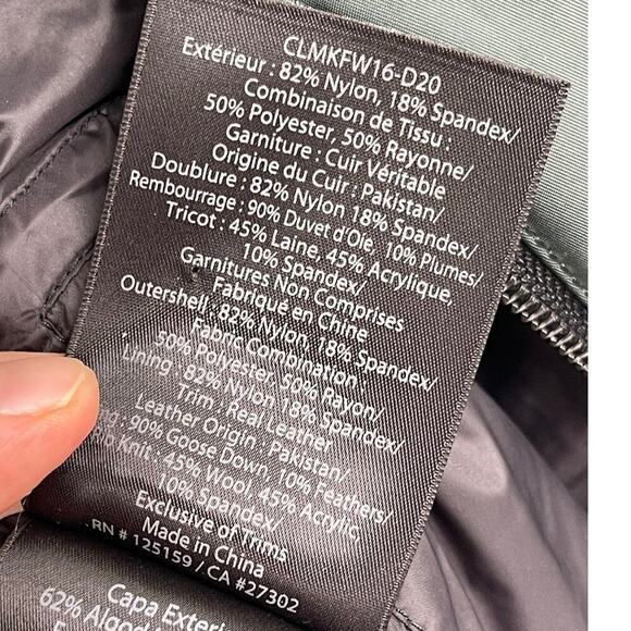 Mackage Britnie Down Jacket With Asiatic Raccoon Fur In Dark Sage size XS - Picture 11 of 12